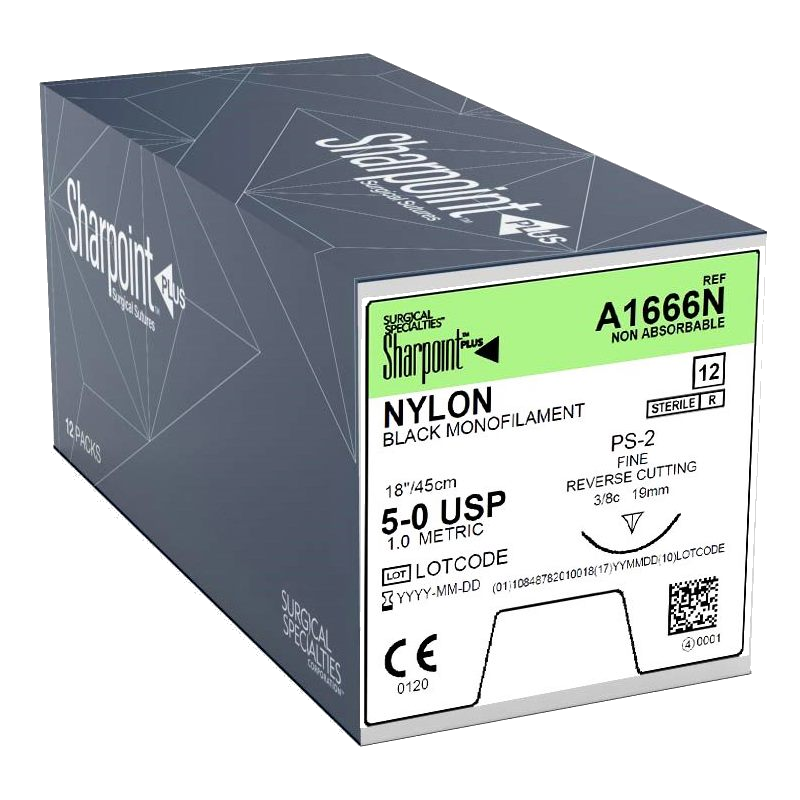 Nylon Sutures Image result for surgical specialties, Nylon 5-0 Black ps-2