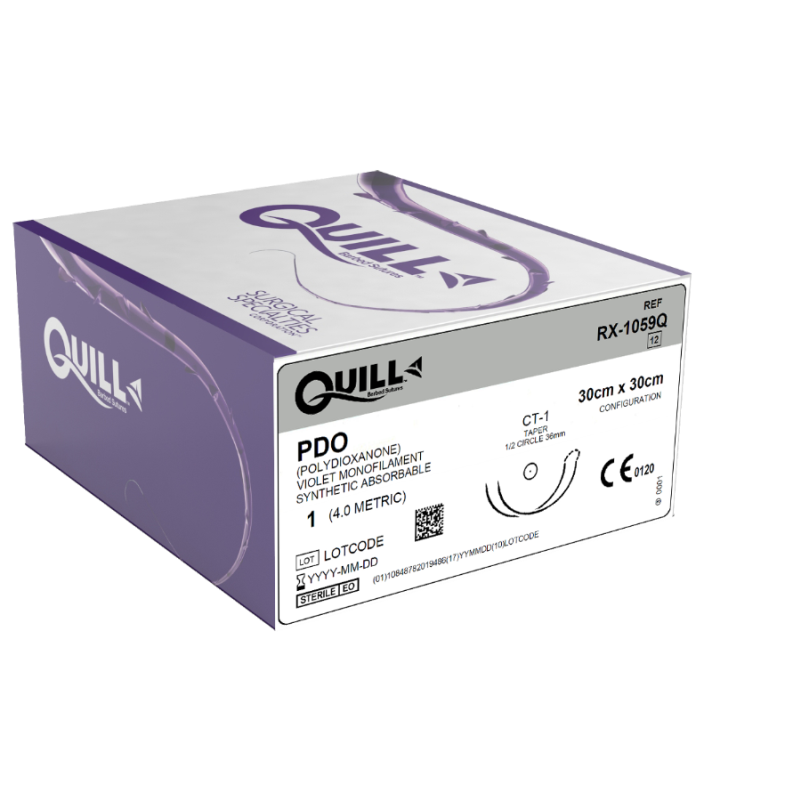 Quill PDO 1 Violet 30cm x 30cm CT1 BiDirectional Surgical Specialties